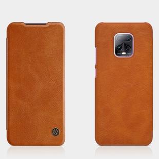 For Xiaomi Redmi 10X 5G NILLKIN QIN Series Crazy Horse Texture Horizontal Flip Leather Case with Card Slot(Brown)