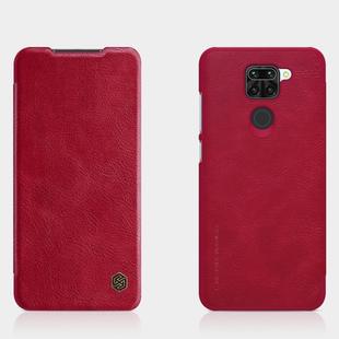 For Xiaomi Redmi Note 9 / 10X 4G NILLKIN QIN Series Crazy Horse Texture Horizontal Flip Leather Case with Card Slot(Red)