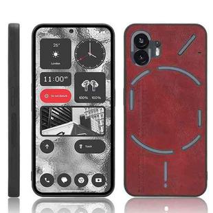 For Nothing Phone 2 Cow Pattern Sewing Back Cover Phone Case(Red)