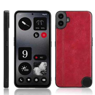 For Nothing CMF Phone 1 Cow Pattern Sewing Back Cover Phone Case(Red)