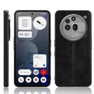 For Nothing Phone 3a Pro Cow Pattern Sewing Back Cover Phone Case(Black)