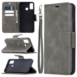 For Huawei Honor 9X Lite Retro Lambskin Texture Pure Color Horizontal Flip PU Leather Case with Holder & Card Slots & Wallet & Lanyard(Grey)