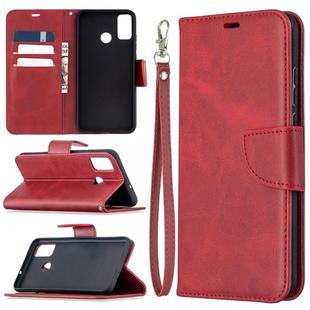 For Huawei Honor 9X Lite Retro Lambskin Texture Pure Color Horizontal Flip PU Leather Case with Holder & Card Slots & Wallet & Lanyard(Red)