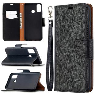 For Huawei Honor 9X Lite Litchi Texture Pure Color Horizontal Flip PU Leather Case with Holder & Card Slots & Wallet & Lanyard(Black)