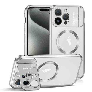 For iPhone 15 Pro Max Aromatherapy Holder Single-sided MagSafe Magnetic Phone Case(White)