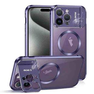 For iPhone 15 Pro Aromatherapy Holder Single-sided MagSafe Magnetic Phone Case(Purple)