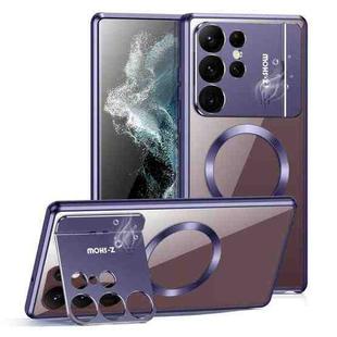 For Samsung Galaxy S22 Ultra 5G Aromatherapy Holder Single-sided MagSafe Magnetic Phone Case(Purple)