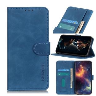 For Motorola Moto One Fusion KHAZNEH Retro Texture PU + TPU Horizontal Flip Leather Case with Holder & Card Slots & Wallet(Blue)