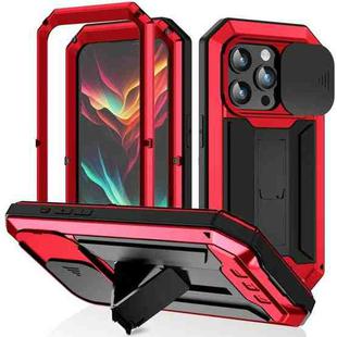 For iPhone 15 Pro Max R-JUST Sliding Camera Life Waterproof Holder Phone Case(Red)