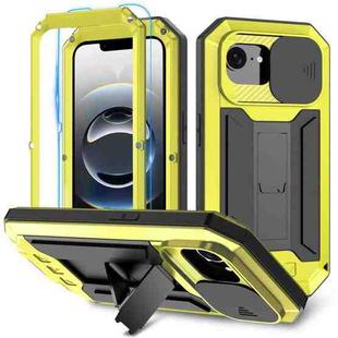 For iPhone 16e R-JUST Sliding Camera IP54 Life Waterproof Holder Phone Case(Yellow)