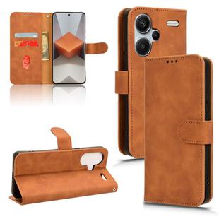 For Xiaomi Redmi Note 13 Pro+ Skin Feel Magnetic Flip Leather Phone Case(Brown)