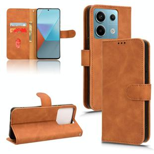 For Xiaomi Redmi Note 13 Pro 5G Skin Feel Magnetic Flip Leather Phone Case(Brown)