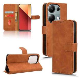 For Xiaomi Redmi Note 13 Pro 4G Skin Feel Magnetic Flip Leather Phone Case(Brown)