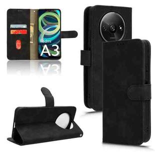 For Xiaomi Redmi A3 Skin Feel Magnetic Flip Leather Phone Case(Black)