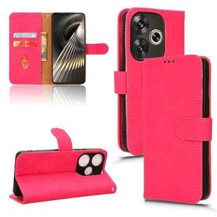 For Xiaomi Redmi Turbo 3 Skin Feel Magnetic Flip Leather Phone Case(Rose Red)