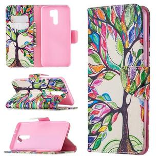 For Xiaomi Redmi 9 Colored Drawing Pattern Horizontal Flip Leather Case with Holder & Card Slots & Wallet(Tree of Life)