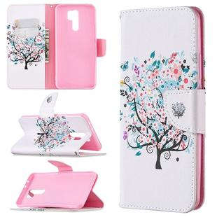 For Xiaomi Redmi 9 Colored Drawing Pattern Horizontal Flip Leather Case with Holder & Card Slots & Wallet(Tree)