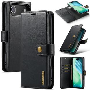 For iPhone 17 Air DG.MING Crazy Horse Texture Detachable Magnetic Leather Phone Case(Black)