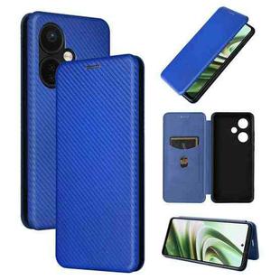 For OnePlus Nord CE 3 Carbon Fiber Texture Flip Leather Phone Case(Blue)