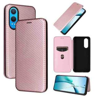 For OnePlus Nord CE4 Lite Carbon Fiber Texture Flip Leather Phone Case(Pink)
