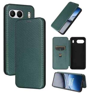 For OnePlus Nord 4 5G Carbon Fiber Texture Flip Leather Phone Case(Green)