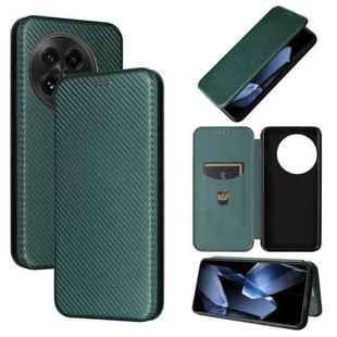 For OnePlus 13 Carbon Fiber Texture Flip Leather Phone Case(Green)