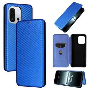 For OnePlus 13T Carbon Fiber Texture Flip Leather Phone Case(Blue)