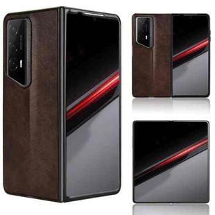 For Honor Magic V2 RSR Porsche Design Litchi Texture Back Cover Phone Case(Brown)