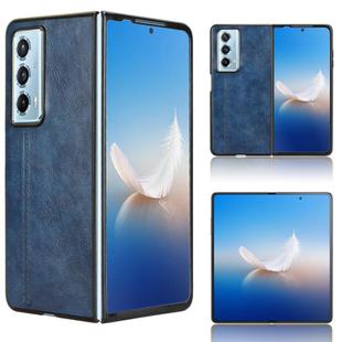 For Honor Magic Vs2 Cow Pattern Sewing Back Cover Phone Case(Blue)