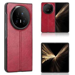 For Honor Magic V5 Cow Pattern Sewing Back Cover Phone Case(Red)
