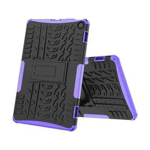 For Amazon Fire Max 11 Tire Texture TPU + PC Phone Case with Holder(Purple)