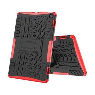 For Amazon Fire Max 11 Tire Texture TPU + PC Phone Case with Holder(Red)