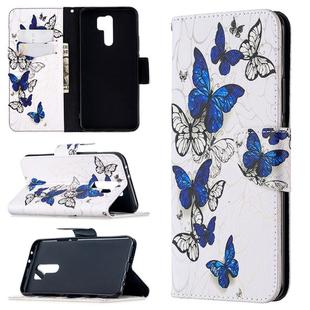 For Xiaomi Redmi 9 Colored Drawing Pattern Horizontal Flip Leather Case with Holder & Card Slots & Wallet(Butterflies Group)