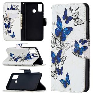 For Huawei Honor 9X Lite Colored Drawing Pattern Horizontal Flip Leather Case with Holder & Card Slots & Wallet(Butterflies Group)