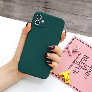 For iPhone 11 Pro Max Magic Cube Frosted Silicone Shockproof Full Coverage Protective Case(Deep Green)
