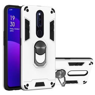 For OPPO F11 Pro 2 in 1 Armour Series PC + TPU Protective Case with Ring Holder(Silver)