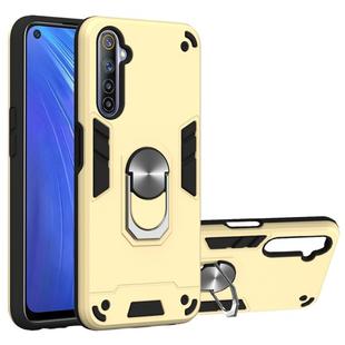 For OPPO Realme 6 2 in 1 Armour Series PC + TPU Protective Case with Ring Holder(Gold)