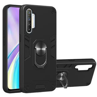For OPPO Realme XT 2 in 1 Armour Series PC + TPU Protective Case with Ring Holder(Black)