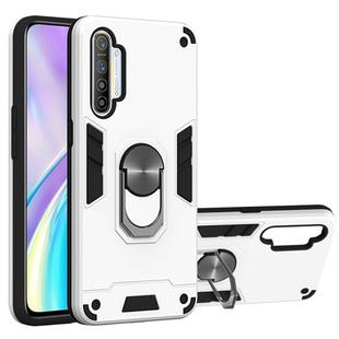 For OPPO Realme XT 2 in 1 Armour Series PC + TPU Protective Case with Ring Holder(Silver)