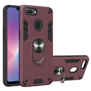 For OPPO Realme 2 2 in 1 Armour Series PC + TPU Protective Case with Ring Holder(Wine Red)