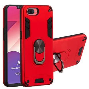 For OPPO A3s & A5 & Realme C1 2 in 1 Armour Series PC + TPU Protective Case with Ring Holder(Red)