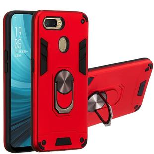 For OPPO A5s & A7 2 in 1 Armour Series PC + TPU Protective Case with Ring Holder(Red)