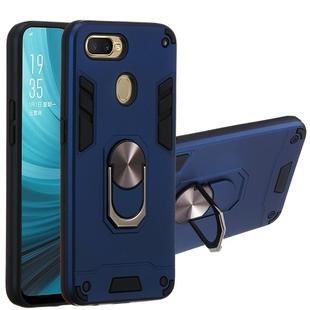 For OPPO A5s & A7 2 in 1 Armour Series PC + TPU Protective Case with Ring Holder(Royal Blue)
