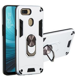 For OPPO A5s & A7 2 in 1 Armour Series PC + TPU Protective Case with Ring Holder(Silver)