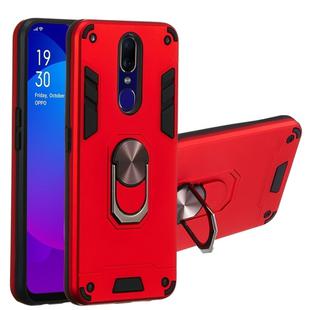 For OPPO F11 & A9 2 in 1 Armour Series PC + TPU Protective Case with Ring Holder(Red)