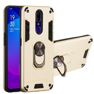 For OPPO F11 & A9 2 in 1 Armour Series PC + TPU Protective Case with Ring Holder(Gold)