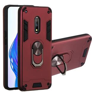 For OPPO K3 & Realme X 2 in 1 Armour Series PC + TPU Protective Case with Ring Holder(Wine Red)
