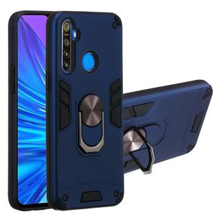 For OPPO Realme 5 2 in 1 Armour Series PC + TPU Protective Case with Ring Holder(Royal Blue)