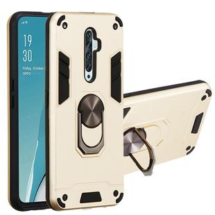 For OPPO Reno2 Z & Reno2 F 2 in 1 Armour Series PC + TPU Protective Case with Ring Holder(Gold)