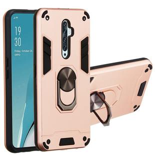 For OPPO Reno2 Z & Reno2 F 2 in 1 Armour Series PC + TPU Protective Case with Ring Holder(Rose Gold)